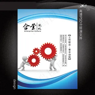 企业文化展板PSD模板下载