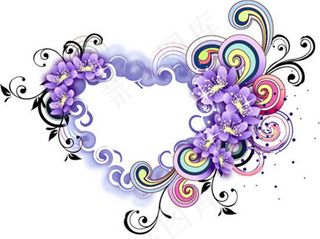 漂亮花卉边框矢量花纹素材