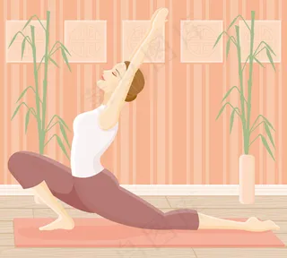 瑜伽运动女性矢量素材