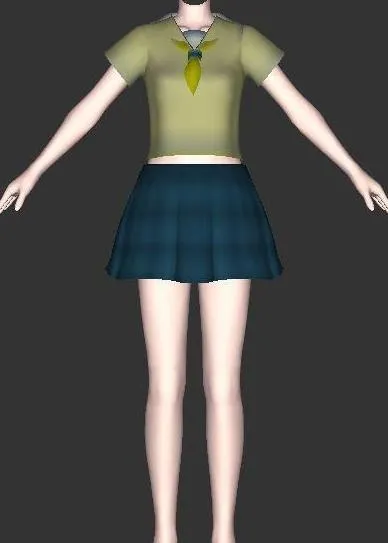学生裙装13，3D箱娘服装