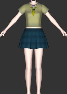 学生裙装13，3D箱娘服装