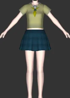学生裙装13，3D箱娘服装