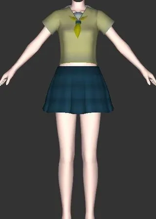 学生裙装13，3D箱娘服装