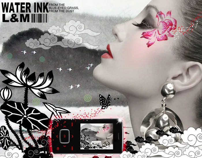 水墨中国风手机海报PSD分层psd模版下载