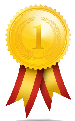 手绘金质奖章免抠png透明图层素材