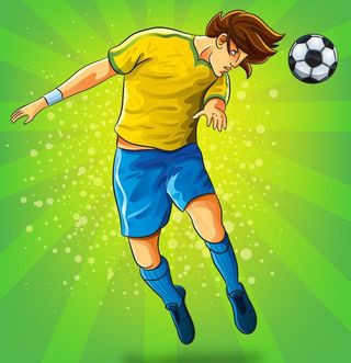 卡通足球运动员背景图片