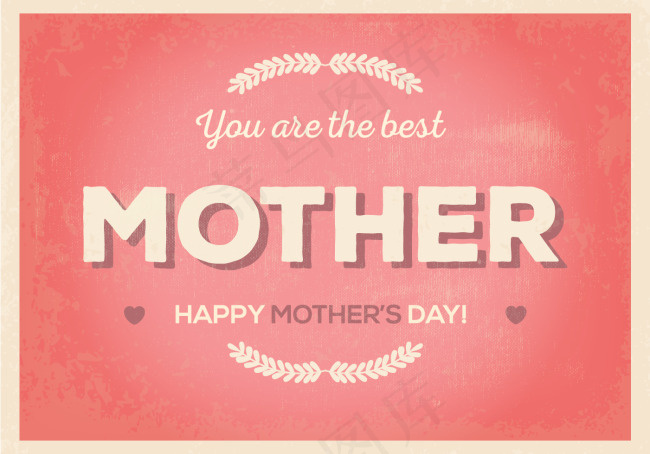 怀旧复古母亲节贺卡