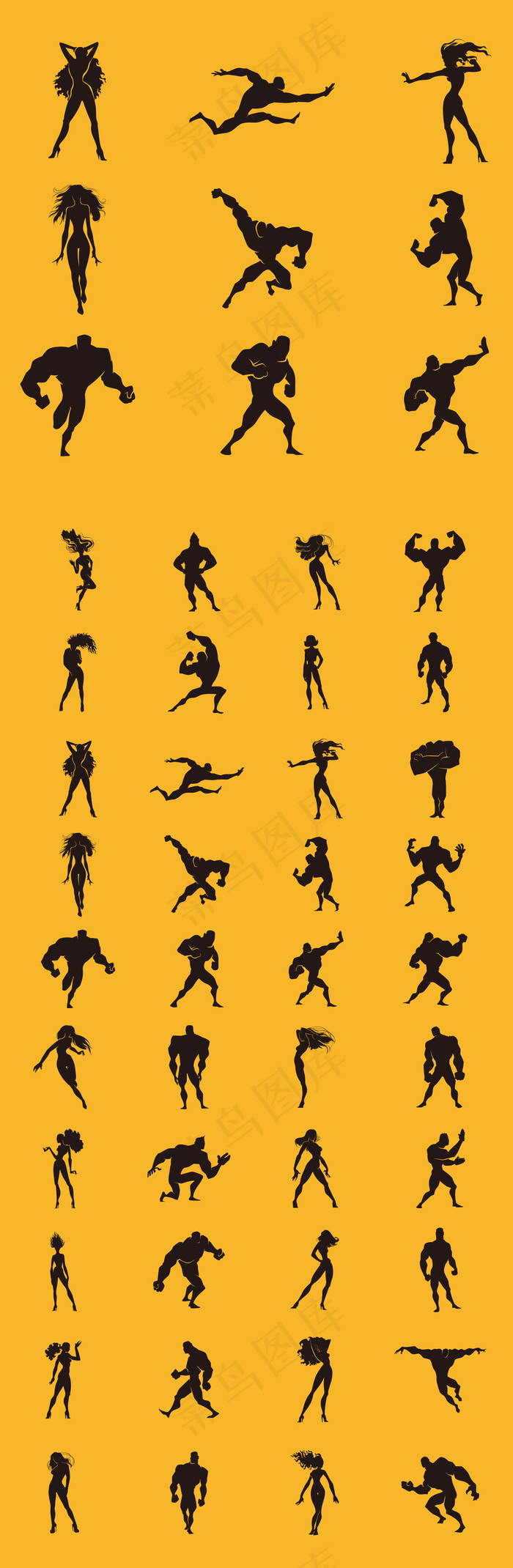 2017欧美超级英雄超人剪影矢量素...