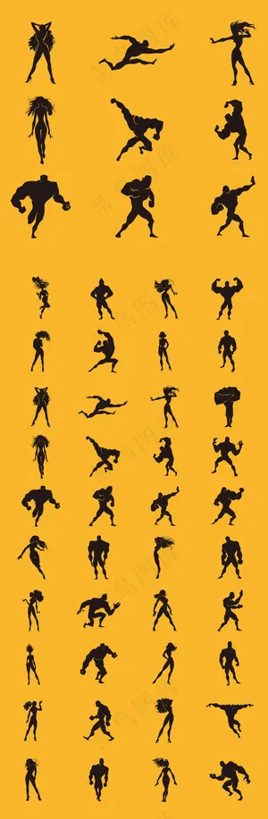 2017欧美超级英雄超人剪影矢量素...