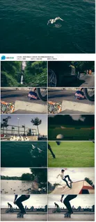 瀑布海鸟滑板高尔夫香槟慢镜高清素材