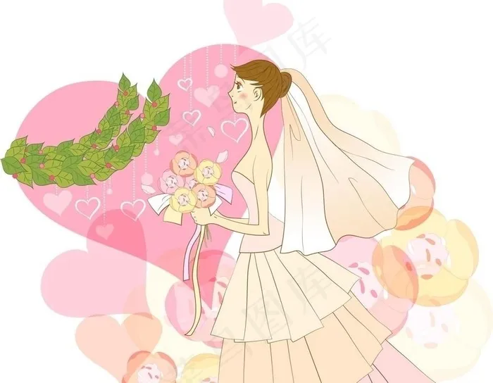 新娘结婚图片ai矢量模版下载