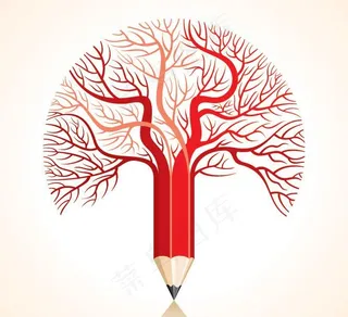 铅笔树花纹图片