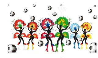 巴西桑巴足球背景矢量素材