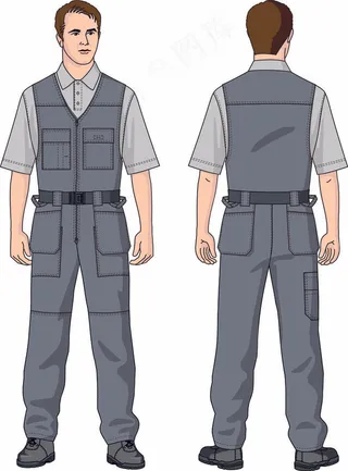 工人形象和剪影矢量素材05