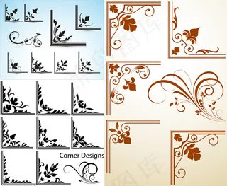 矢量花纹边框设计