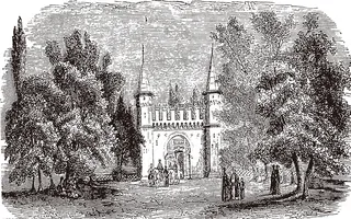 庄园古画素材下载