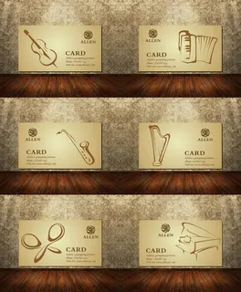 欧式音乐名片矢量素材