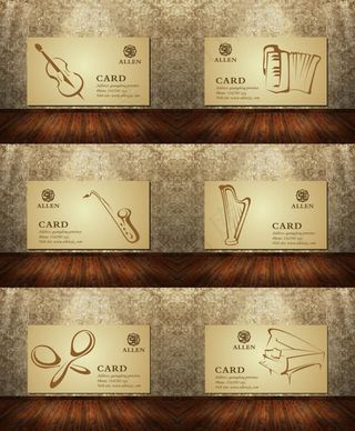 欧式音乐名片矢量素材