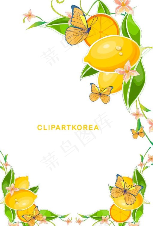 韩国植物花边边框矢量图14