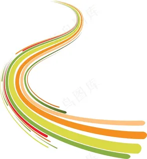 矢量彩色条纹动感波浪线