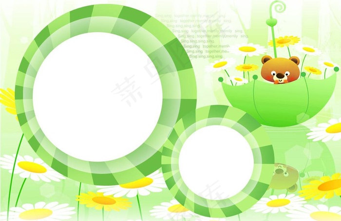 儿童相册图片psd模版下载