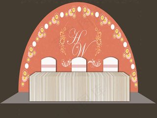 婚礼橘色签到背景