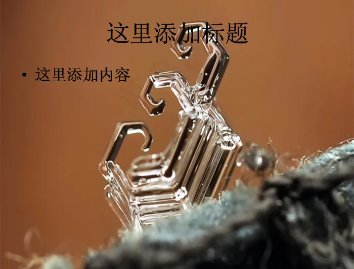 单反微距下的雪花唯美电脑ppt封...