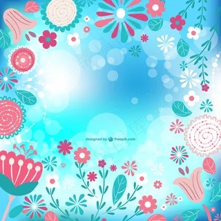 粉红色和蓝色花的春天背景 粉红色和蓝色花的春天背景