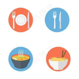 扁平化可爱食品图标
