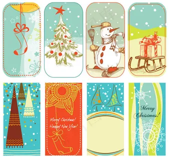 怀旧圣诞贺卡设计矢量素材 怀旧圣诞贺卡设计矢量素材