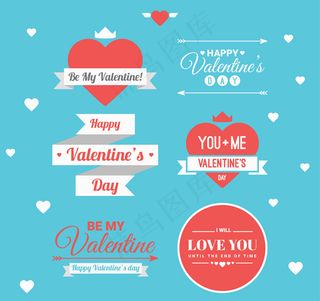 6款情人节标签矢量素材