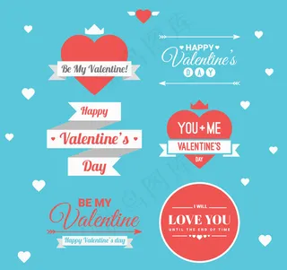 6款情人节标签矢量素材