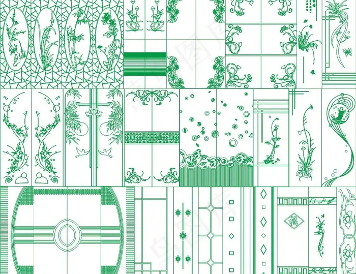 刻绘花纹图片cdr矢量模版下载