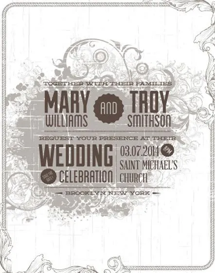 婚礼请柬背景图片eps,ai矢量模版下载