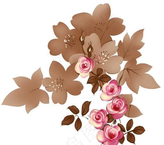 彩绘花草 韩式花纹 PSD_109...