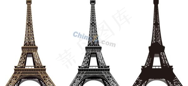 手绘巴黎铁塔矢量素材eps,ai矢量模版下载