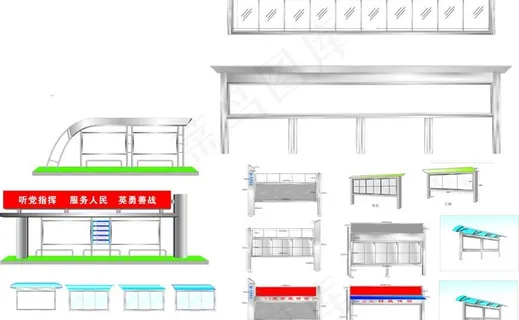 各式各样的宣传栏矢量图图片