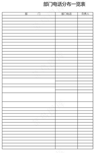 部门电话分布一览表