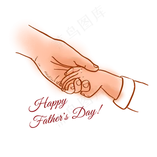 父亲节手部简笔画PNG免抠素材