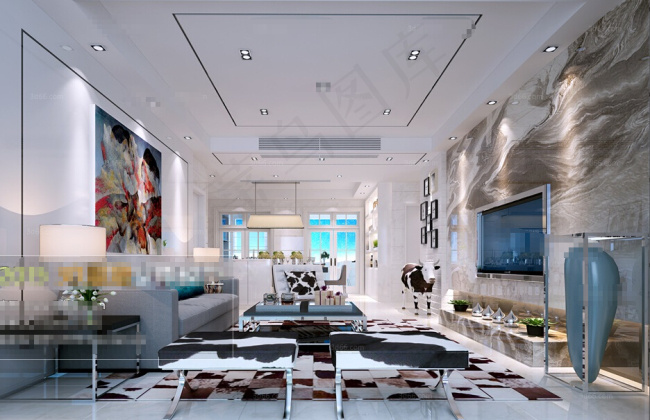 客厅家居3D模型素材免费下载