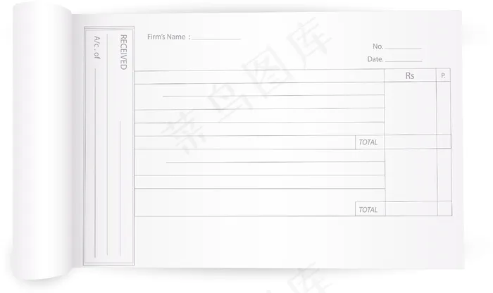 收据簿eps,ai矢量模版下载