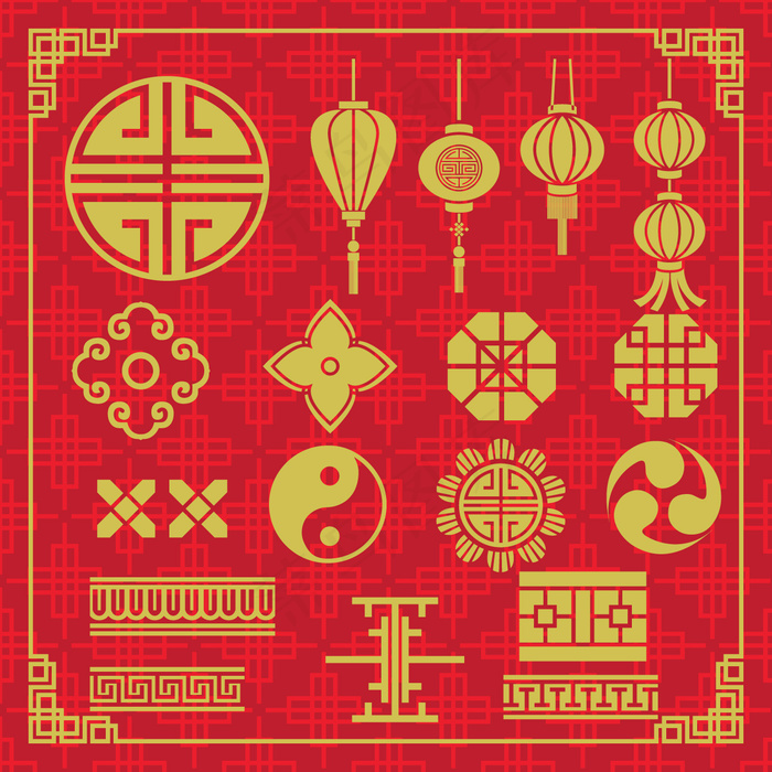 2017年贺卡海报素材鸡年祝福贴画