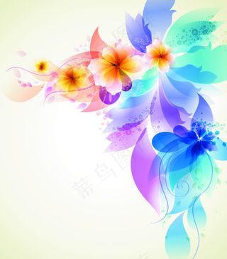 艳丽花卉设计矢量素材
