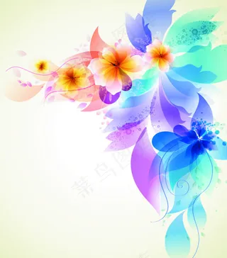 艳丽花卉设计矢量素材