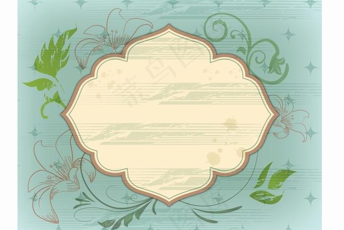 韩国花纹标签AI矢量素材12