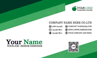 绿色几何渐变透明名片设计