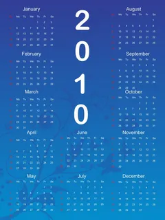 蓝色花卉图案的日历例子 蓝色花卉图案的日历例子