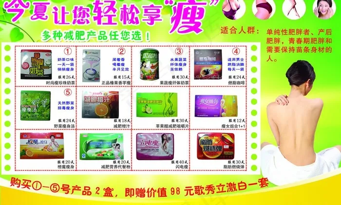 瘦身保健品宣传单图片psd模版下载