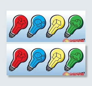 衣食住行创意灯泡矢量素材