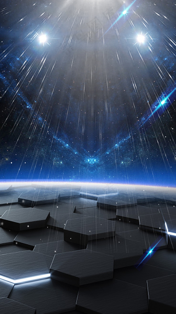 蓝色灯光纹理背景(1688X3000(DPI:72))psd模版下载